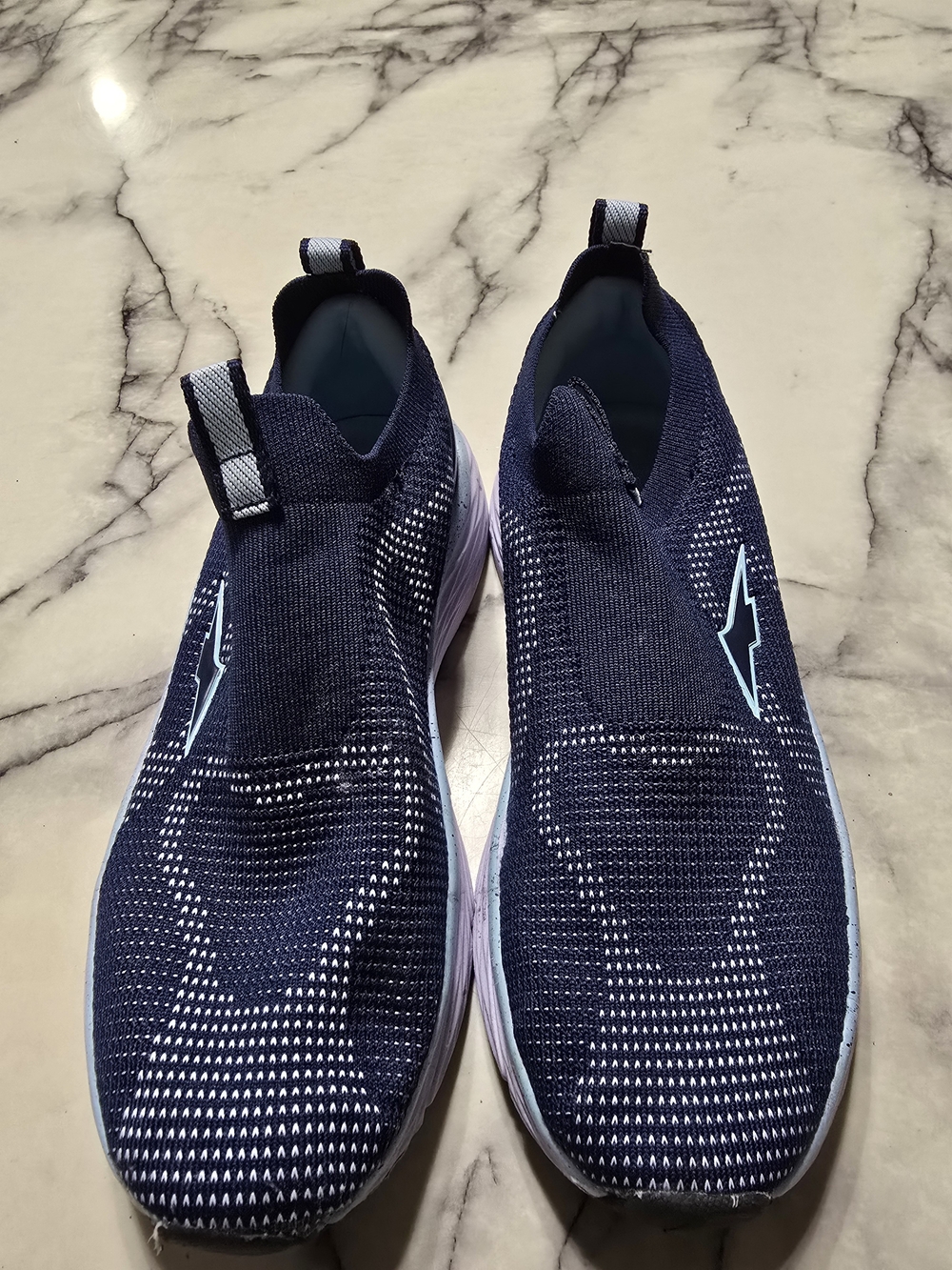 Avia Men's Slip-On Knit Sneakers - Navy & Light Blue Accents